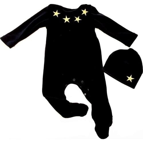 Newborn Baby Boy Girl Clothes 0 3 months Star Velvet Footies Outfit Autumn Winter Long Sleeves Baby Romper Toddler Fall Ropa