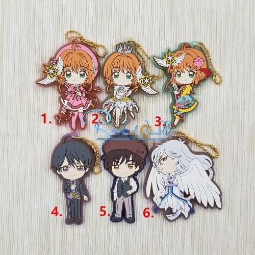 T918 Anime Card Captor Sakura rubber Keychain Key Ring Straps Rare cosplay
