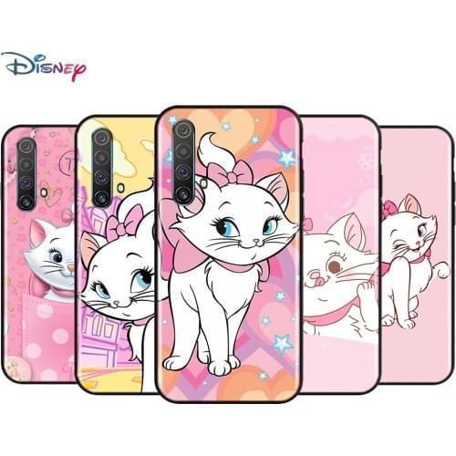 Black Soft Cartoon Pink Marie Cat For Realme 7i Global C2 C3 C11 C12 C15 C17 X2 X3 Superzoom X50 XT Q2 Q2i Pro 5G Phone Case