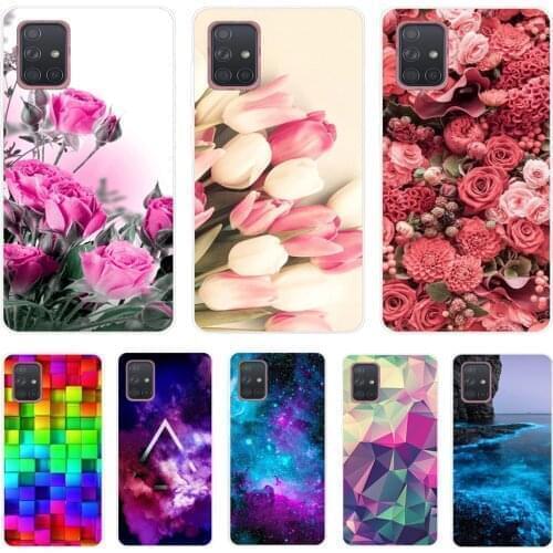 For Samsung Galaxy A51 A 51 A515F Case Cover Soft Pattern Phone Case For Samsung Galaxy A71 A 71 A717F Silicone Case Back Cover