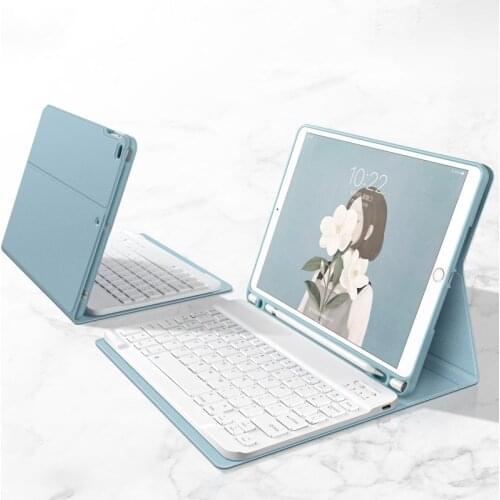 Trifold Stand Case with Keyboard for iPad Pro 12.9 2021 pro 11 Cover Magnetic Keyboard for iPad 9.7 5th 6th Air 4 3 2 1 10.2