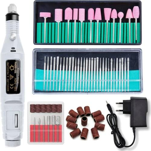 Electric Nail Drill Manicure Machine Milling Drill Bits Nail Art Sanding File Tools Gel Remover 48pcs Cutter Pedicure Apparatus