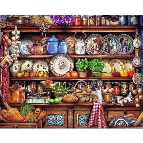 GATYZTORY 60x75cm Paint By Numbers Kits Frameless DIY Kitchen Landscape Painting By Numbers Home Decor Digital Hand Painting