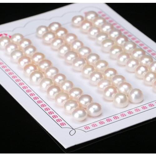 Hot sale Pink Button pearl freshwater pearl AAA & AAAAA Natural Freshwater Pearl Loose Beads Button white 9-10mm Hole:Approx 0.8