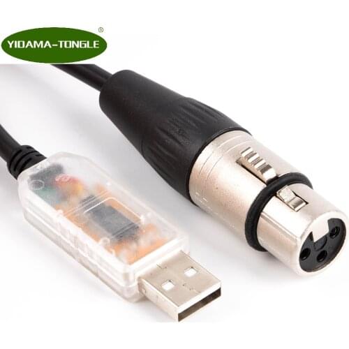 USB RS485 to DMXControl Cable USB TO DMX interface Cable XLR DMX512 Connector Adapter Converter Plug Stage Lighting Cable