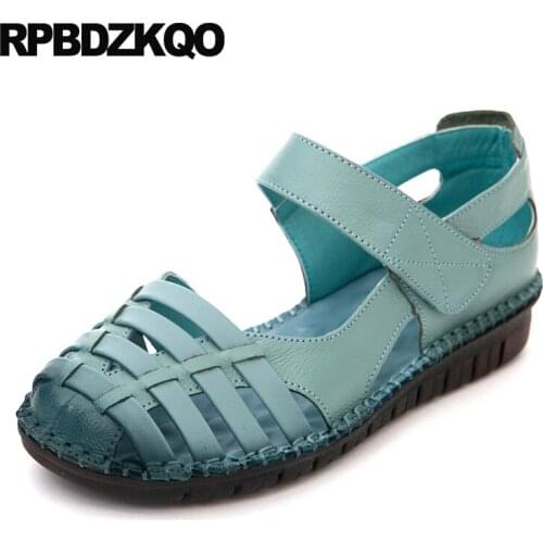 China chinese large size designer elderly shallow gray wide fit shoes ladies flats women breathable blue round toe hollow out