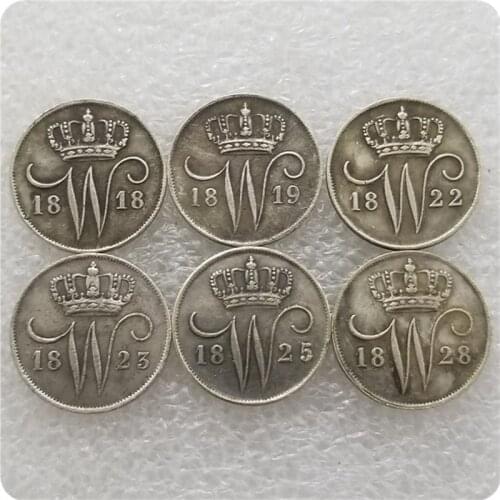 Netherlands 1818,1819,1822,1923,1825,1828 Silver Dollar Commemorative Collectible Coin Gift Lucky Challenge Coin