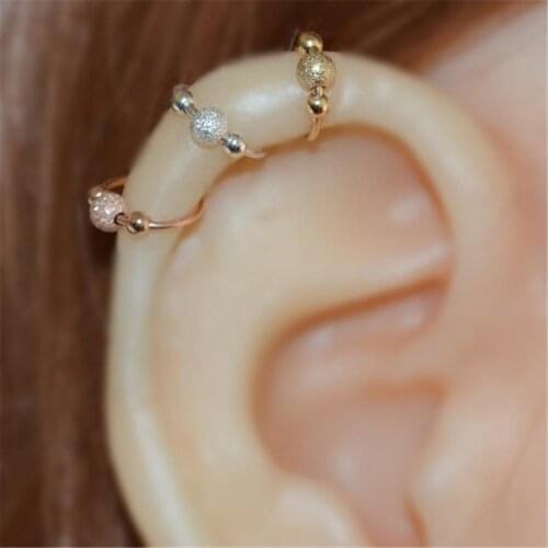 Fashion Copper Frosted Ball Nose Ring Ear Studs Body Jewelry Piercing For Women