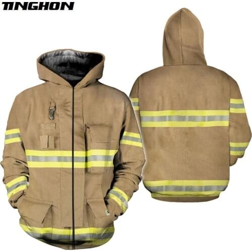 Fire Department Suit 3D All Over Printed Zipper Hoodies 3D Print Zip Sweatshirt Men Women New Style Sportswear Casual Outerwear
