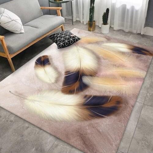 3D Printing Carpet Anime Feather Pattern Rug Cartoon Kids Bedroom Play Floor Mats Outdoor For Room Rugs Boys Area Carpets Living