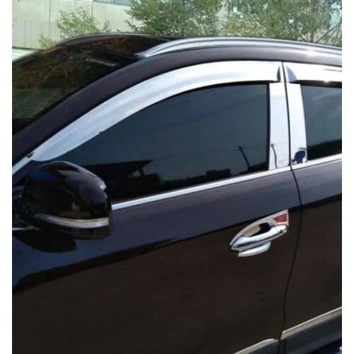Stainless steel Window Visor Shade Vent Rain Deflector Cover For Nissan Qashqai 2016 2017 2018 2019 Car styling