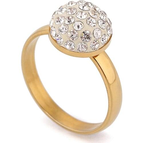 Gold Color Stainless Steel Beautiful High Quality Fashion Jewellery Rings wholesale