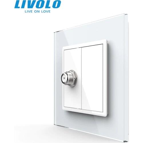 Livolo EU standard Manufacture Crystal Glass Panel,satellite Wall Outlet Plug Socket