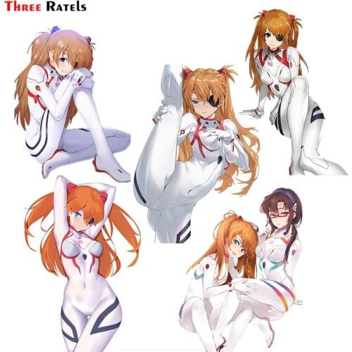 Three Ratels F329 Cute Bodysuit Cameltoe Souryuu Asuka Langley Decal For Various Auto Car Sticker Cartoon Anti Scratch Film