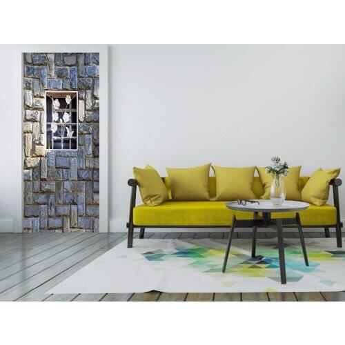 3D Brick Wall Door Mural Wallpaper mural Wall Print Decal Wall Deco Wall Mural Photo self adhesive door wrap