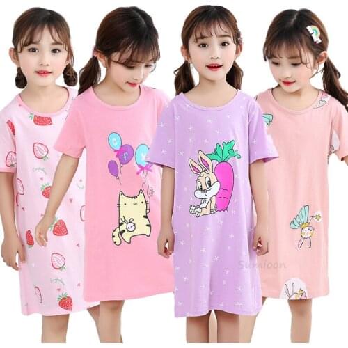 New Fashion Childrens Nightdress Girls Unicorn Nightgowns Baby Kids Cotton Pajamas Girls Princess Night Dress Girl Sleepwear