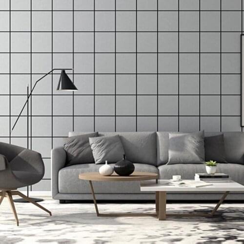 Wallpaper cement gray system Nordic ins wind advanced gray modern minimalist lattice industrial style waterproof PVC vinyl