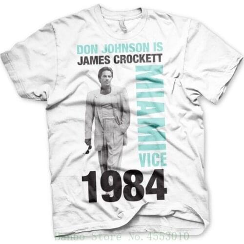 Officially Licensed Miami Vice Don Johnson Is Crockett 3Xl 4Xl 5Xl MenS T Shirt Hot New 2018 Summer Fashion T Shirts