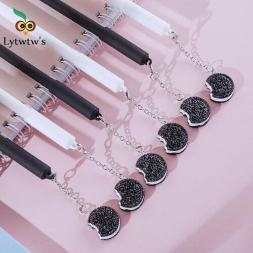 1Pc Lytwtws Creative Cute Kawaii Biscuit Pendant Gel Pen Oreo Stationery Novel School Office Supply Sweet pretty lovely funny