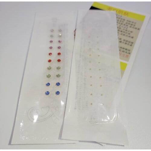 24K Gold Ear Seeds Crystal Gem Stone Magnetic Bead Clear Tape Auricular Sticker Ear SEEDS Ear Acupuncture