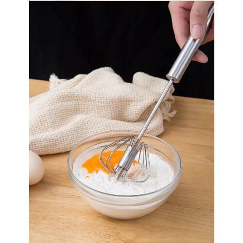 Semi-automatic Egg Beater 304 Stainless Steel Egg Whisk Manual Hand Mixer Self Turning Egg Stirrer Kitchen Accessories Egg Tools