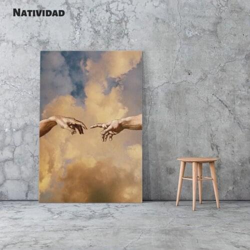 Hand of God Modernism Realistic Style Realistic Painting Bedroom Living Room Home Canvas Art Posters Decorations