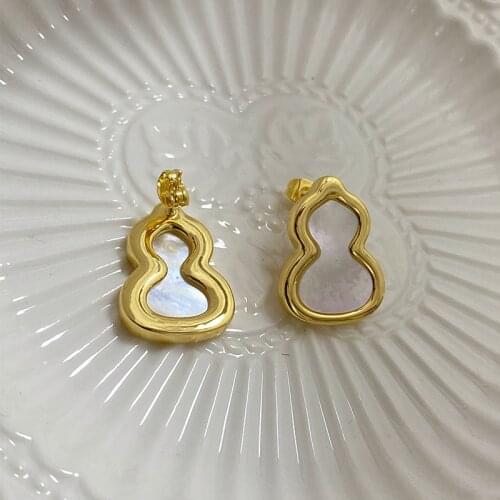 Japan and South Korea shell color gourd earrings summer new earrings