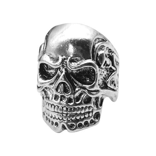 Trend Mens Punk Style Retro Skull Ring Alloy Fashion Cool Mens Skull Jewelry Creative Boyfriend Christmas Gift