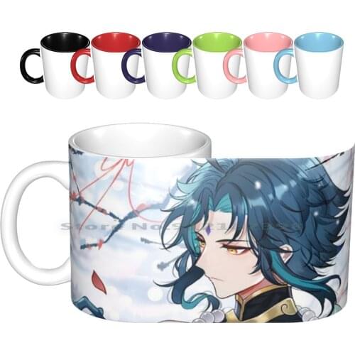 Xiao Genshin Sad Ceramic Mugs Coffee Cups Milk Tea Mug Genshin Impact Diluct Genshin Impact Fishcl Genshin Impact Qiqi Genshin