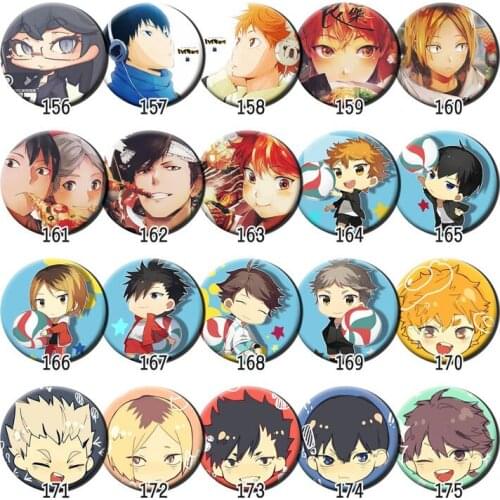 1pc 58mm Haikyu!! Anime badge Shouyou Hinata Kageyama Tobio Sugawara Brooch Pins Broche Fans
