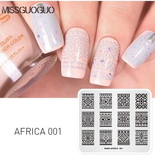 1PC New Africa Style Nail Art Stamping plate Nail Print Templates DIY Image Nail Polish Stamping Plate Nail Art Stencils