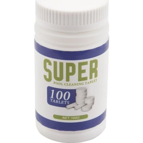 100Pcs/Box Pool Cleaning Effervescent Chlorine Tablets Cage Disinfectant Swimming Pool Clarifier