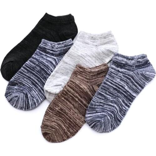 5 Pairs/Lot Men/Women Colorful Star Stripe Pattern Non-slip Boat Sock Knitted Breathable Boys Ankle Socks Slippers Short Socks