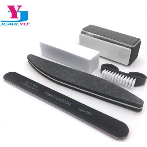 5Pcs/Set UV Gel Nail File Sponge Buffer Manicure Tools Kits Black Sanding Files Block Pilniki Do Paznokci Makeup Lima Tool Kits