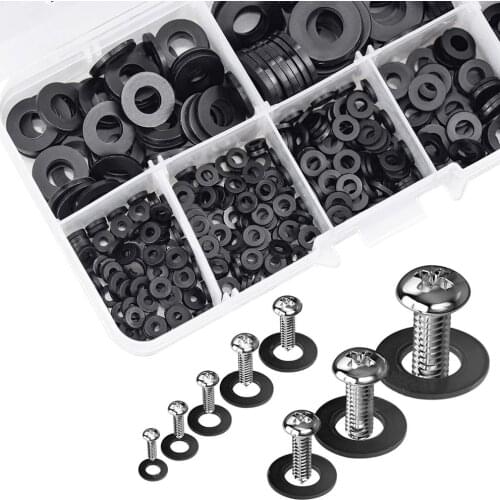 500 Pieces Plastic Washers Rubber Flat Washers Nylon Washers Corrosion-Free Washers for Industrial Fixings SCVD889