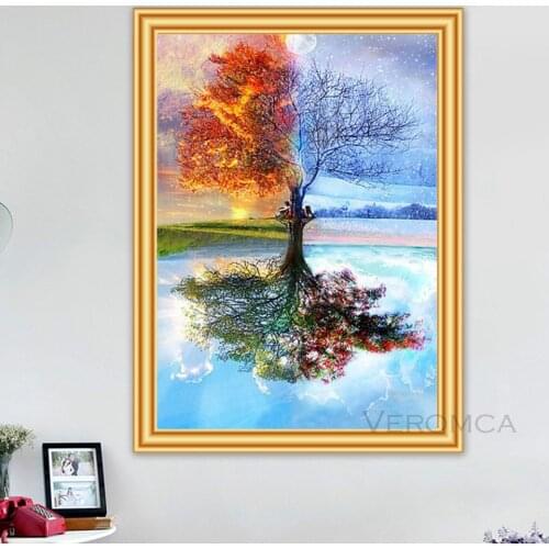 DIY 5D Diamond Painting Landscape Tree Fantasy Cross Stitch Kit Full Drill Square Embroidery Mosaic Art Picture Home Decor Gift