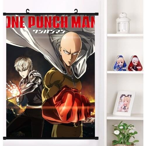Anime ONE PUNCH-MAN Saitama tatsumaki Genos Cosplay Wall Scroll Mural Poster Wall Hanging Poster Home Art Decor Collection