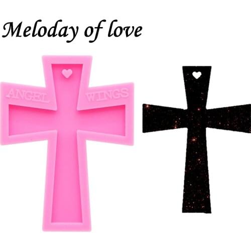 Shiny Cross Shape Molds for Keychain, Silicone Mold To Make Crafts with Epoxy, Wholesale DY0154