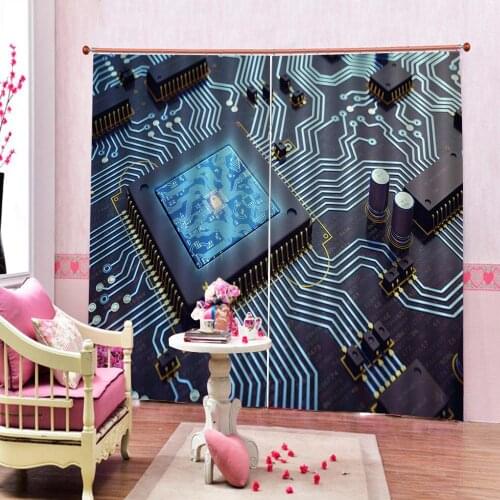 Black and blue curtains for bedroom living room hotel home office curtain stereoscopic curtains