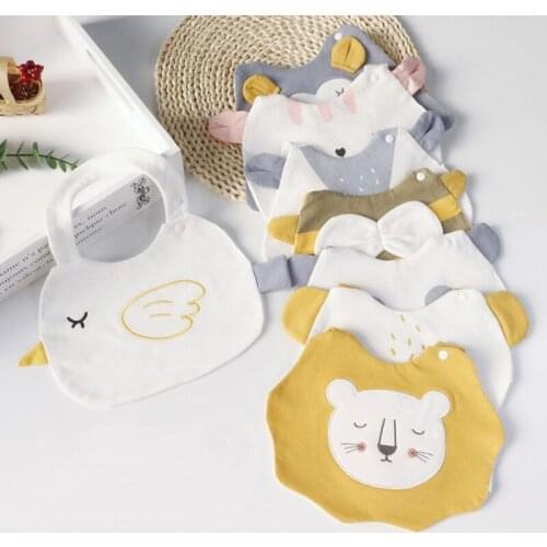 Wecute Baby Bibs Pure Cotton Saliva Towel for 0-3years Newborn Baby Kids Infants Cute Cartoon Animals Kawai Lions Elephants Gift