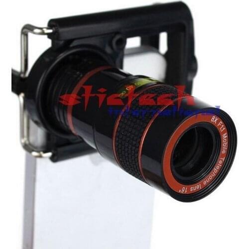 By dhl or ems 50 pieces 2015 8 x Zoom Telescope for iPhone Universal Mobile Phone Lens Camera with Holder for iPhone Samsung