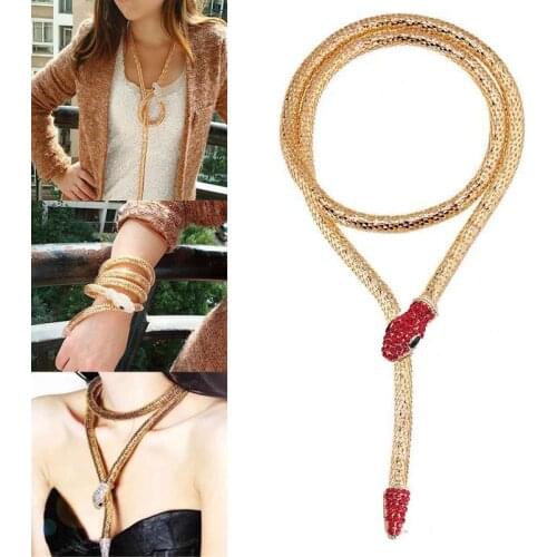 Long Snake Necklace Fahion Metal Jewelry Multifunctional Bracelet Women Exaggerated Necklace Punk Collar Female Accessories