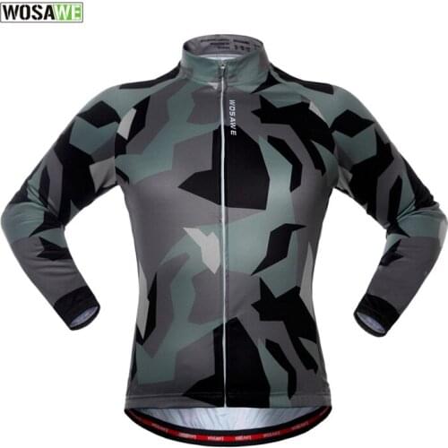 Breathable Waterproof Camouflage Long Sleeve Bicycle Clothing Bike Shirts Quick-Dry Unisex Tops Outdoor Sport Cycling Jersey