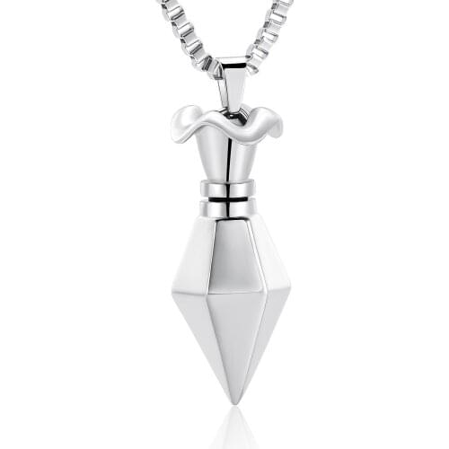 Geometric Cone Cremation Jewelry for Ashes Stainless Steel Keepsake pendant Locket Memorial Urn Necklace for Men Women