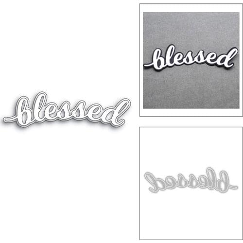 Hot 2020 Blessed Art Words Christmas New Metal Cutting Dies Foil For DIY Scrapbooking Album Decorative Embossing Craft Dies Cut