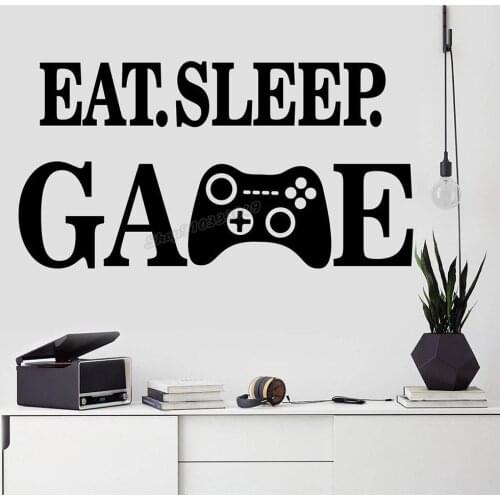 Eat Sleep Game Wall Decal game room decor gamer gift Wall sticker game joystick decal teen boy room decor playroom decor B095