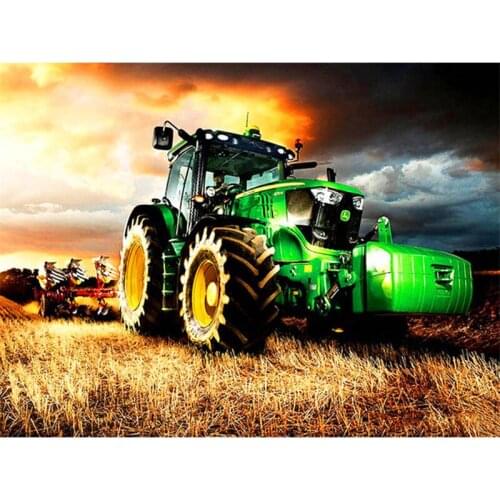 5D Full Square Diamond Painting Landscape Scenery Diamond Embroidery Cross Stitch Tractor Rhinestones Mosaic Handicraft
