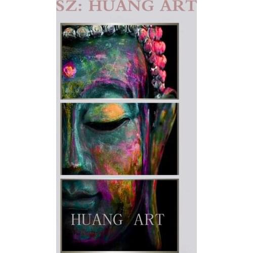 Hand-painted combination oil painting, canvas painting, panel painting, wall painting, religious Buddhism, family decoration chi