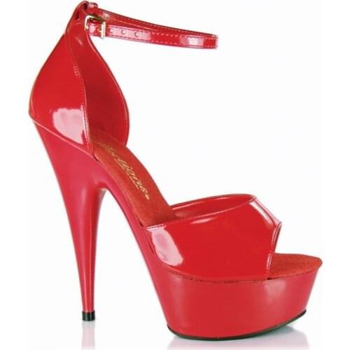 Classic red ankle strap 15CM sexy platform pole dance/performance/model/dress shoes, banquet sandals