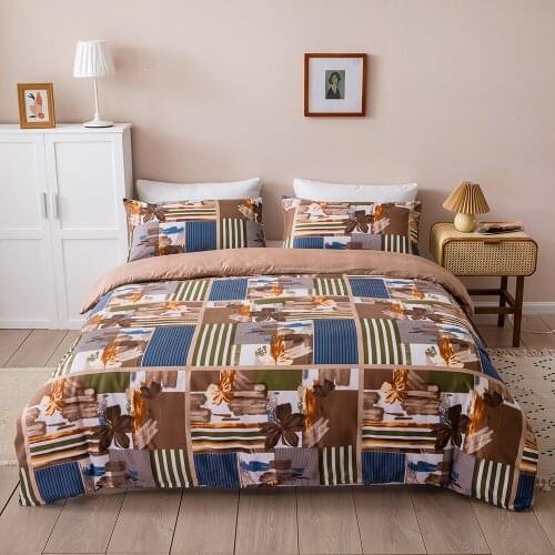 Flower Art Colorful Geometry Luxury Comforter Bedding Set Modern Home Textile King Queen Twin Size Bed Linen Duvet Cover Set